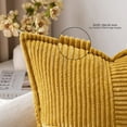 thumbnail image 2 of Corduroy Pillow Covers with Splicing Set of 2 Super Soft Boho Striped Pillow Covers Broadside Decorative Textured Throw Pillows 18 x 18 inch, Mustard Yellow, 2 of 5
