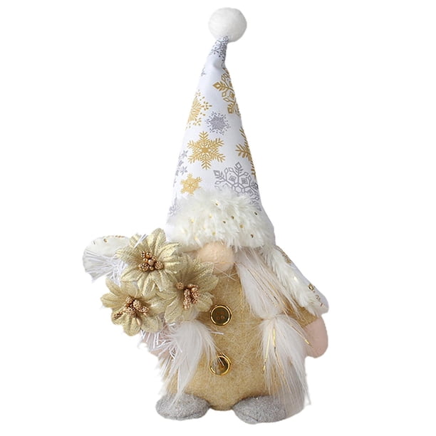 La exquisita decoración llamativa de la delicada artesanía de las muñecas sin rostro de farfi añade un ambiente festivo con un sombrero puntiagudo y un colgante de árbol de Navidad enano.