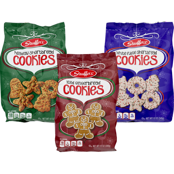 Stauffer's Holiday Cookies: Holiday Shortbread, Iced Gingerbread, White