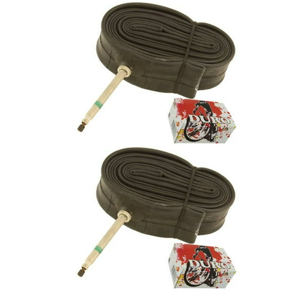 2 Duro Tubes 27" x 1 1/8"-1 1/4" 60mm Standard Presta Valve. Set of Tube. Pair of Tubes. Two Tubes. 27" bicycle tube, 27" bike tube