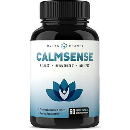 CALMSENSE Stress Relief Supplement - Calming Herbal Blend & Vitamin B Complex - Keep Your Mind & Body Relaxed, Focused & Positive - Supports Seratonin Increase, Boosts Mood & Relieves