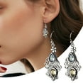 thumbnail image 3 of Alloy Filigree Teardrop Earrings for Women Elegant Dangle Jewelry Lightweight Wear, 3 of 9