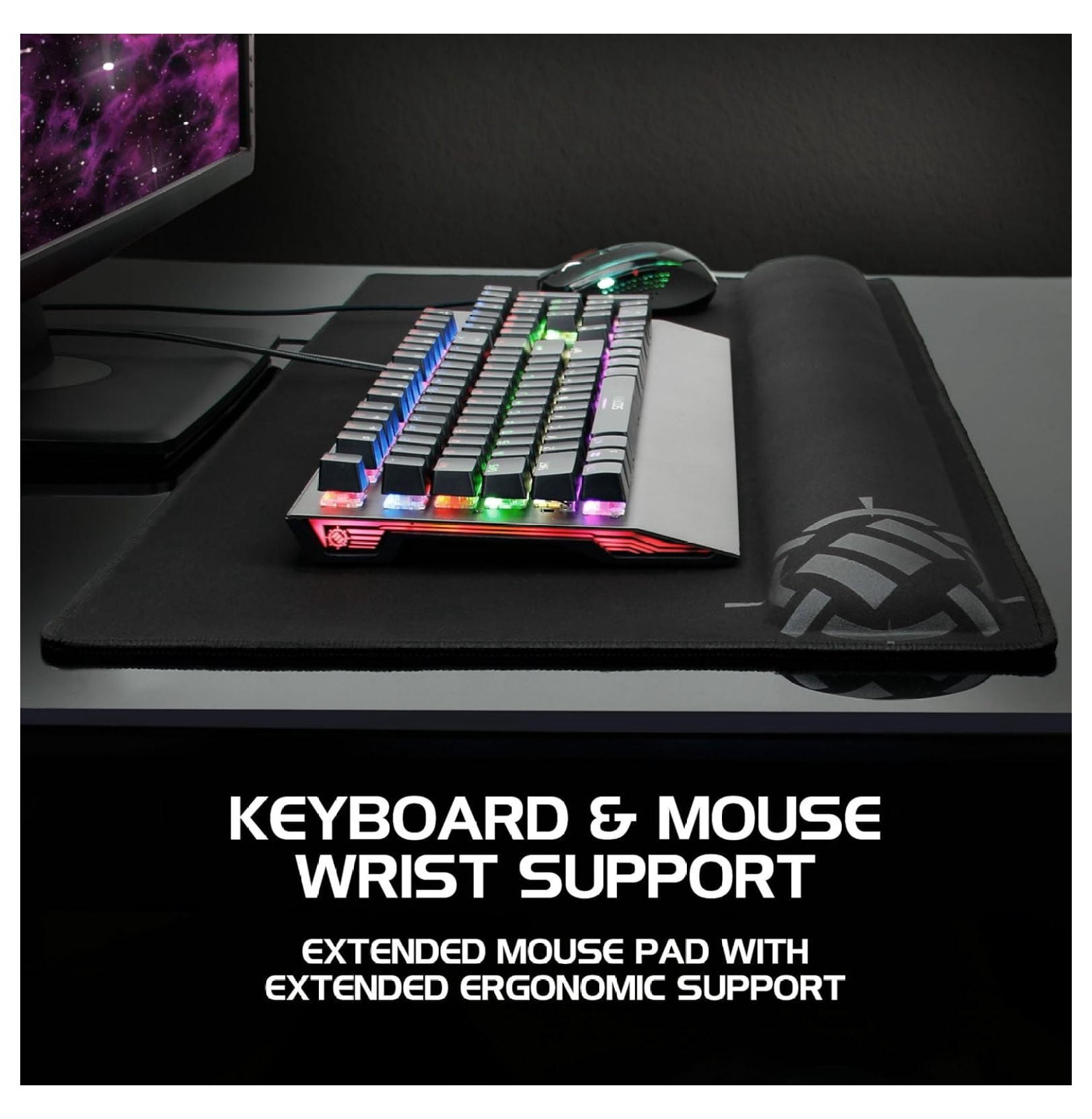 Large Mouse Pad with Wrist Rest - XXL Gaming Desk Pad