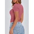 thumbnail image 2 of Remera PRETTYGARDEN Mujer Otoño-Verano 2025 con Cuello Henley Acanalado, 2 of 9