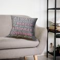 thumbnail image 2 of Always Remember You are Braver Than You Believe Throw Pillow Case, Gifts for Girl, Sister, Mom, Women, Niece, 18 x 18 Inch Linen Cushion Cover for Sofa Couch Bed, 2 of 5