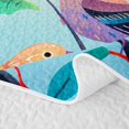 thumbnail image 5 of Manfei Cartoon Bird Twin Quilt Set, Watercolor Animal Twin Coverlet Set, Yellow Blue, 2pcs, 1 Bedspread and 1 Pillowcase, 5 of 7