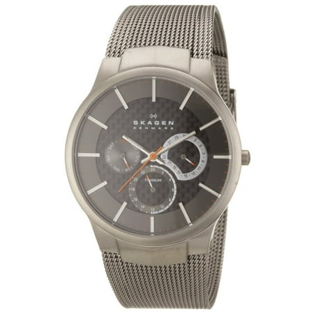 - Men's Grey Titanium Multifunction Mesh Watch