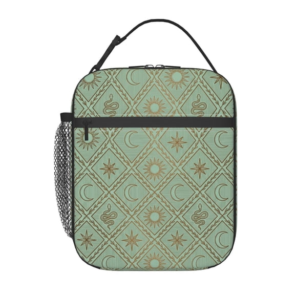 Sun And Moon Lunch Bag Reusable Zipper Closure Leakproof Insulated Lunch Box Cooler Tote Bag Food Container Snack Bag
