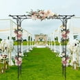 thumbnail image 2 of Seizeen Garden Arch Arbor Trellis, Iron Flat Roof Arbors and Arches, 85’’H Plant Climbing Frame, Trellis for Climbing Plants Outdoor, Wedding Arch Party Decor, 2 of 12