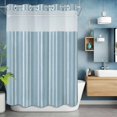 thumbnail image 6 of No Hook Shower Curtain and Liner Set, Light Blue Striped Washable Fabric Shower Curtains for Bathroom, Bathtub, Farmhouse Stripes Modern Vintage Waterproof Bathroom Curtains 60W x 72H, 6 of 9