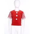 thumbnail image 3 of YiZYiF T-Shirts de Noël pour Filles Manches Courtes Rayé Velours Rouge Pompon Tops de Fête Fantaisie Rouge 6, 3 of 7