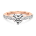 thumbnail image 4 of IGI Certified 2 Carat Heart Shape Lab Grown Diamond Engagement Ring | 14K Rose Gold | Lottie Four Claw Side Stone Diamond Ring | FG-VS1-VS2 Quality Friendly Diamonds, 4 of 6