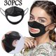 thumbnail image 4 of Máscara facial desechable Afortunado con ventana transparente para enseñanza azul, 4 of 4