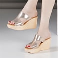 thumbnail image 2 of NOKIO Women's Slip-On Platform Wedge High Heel Sandals Comfortable and Soft Fashion Open Toe Slippers Casual Outdoor Shoes, 2 of 9