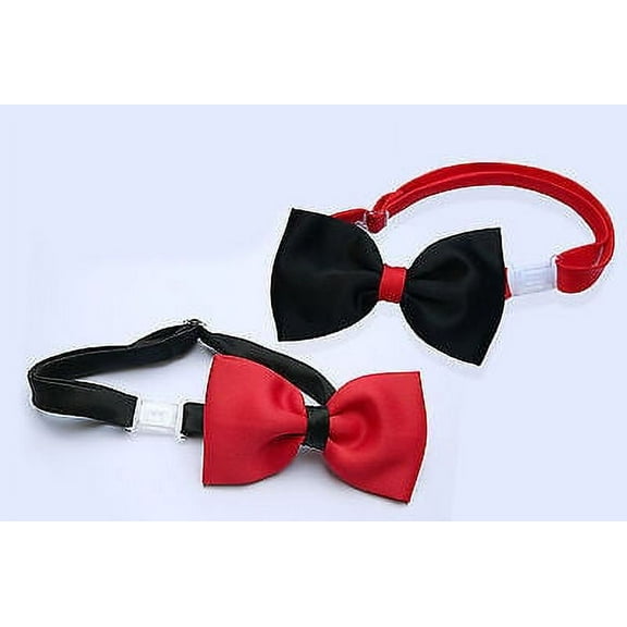 Infant Toddler Kid Teen Boy Wedding Formal Party Satin Black Red Bow Tie sz S-20
