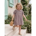 thumbnail image 5 of Loicainy Baby Toddler Girl Dress 6 12 18 24 Months 2T 3T 4T Short Sleeve Doll Collar Plaid Summer A-line Dresses Clothes, 5 of 9
