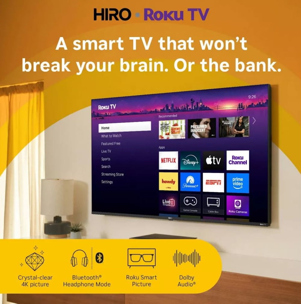 Restored Hiro Roku TV 40" 1080p Full HD Smart Roku TV with Dolby Audio for Streaming H40C3C4