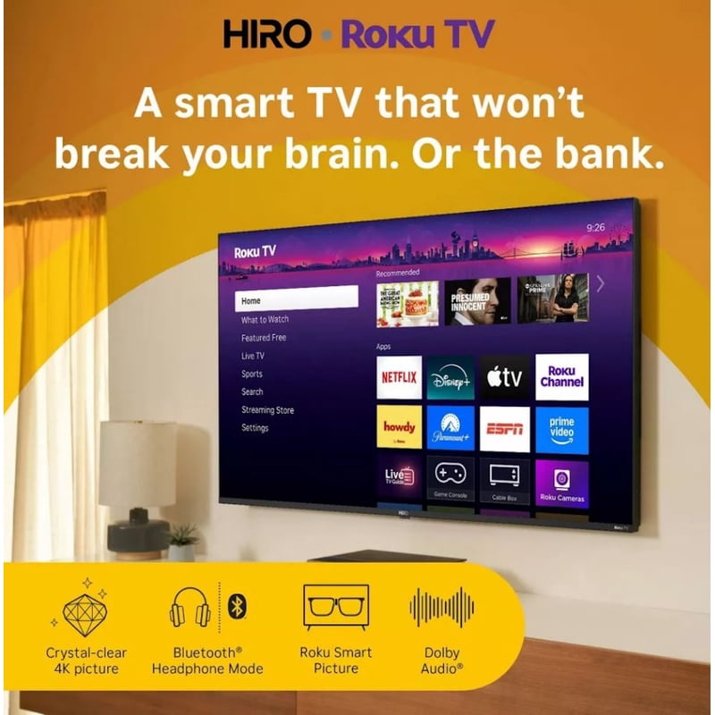 Hiro Roku TV 40" 1080p Full HD Smart Roku TV with Dolby Audio for Streaming gallery view