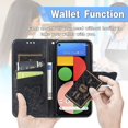 thumbnail image 5 of for Google Pixel 5A 5G Wallet Case, 3D Butterfly Embossing Slim Flip PU Leather Phone Case Magnetic Closure Credit Card Slots Holder Cover for Google Pixel 5A 5G HZD Black, 5 of 16