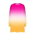 thumbnail image 5 of Bxsruta Blouse for Women, Womens Oversized Crewneck Sweatshirt Printed Long Sleeve Tunic Tops, Hot Pink L, 5 of 6