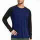 thumbnail image 1 of Blusas y camisas de manga larga con cuello redondo para hombre, estilo casual, de moda, de color liso, deportivas, con empalme de aberturas para los dedos, blusa de manga larga con cuello redondo, blu, 1 of 4