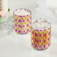 thumbnail image 2 of Yayeee 2 Pack Qtip Holder Bathroom Cotton Swab Canister with Lid Clear Dispenser Set, Yellow Pink Stars, 2 of 6