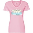 thumbnail image 3 of Inktastic 3 Cute White Harp Seals on Ice Women's V-Neck T-Shirt, 3 of 5