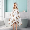 thumbnail image 6 of White Highland Cow Floral Pattern Hooded Bath Towel，50"x30" for Ages 3 To 12 Kids, Quick Dry Lightweight Soft Microfiber Hood Beach Towel Cover Up for Kids, 6 of 7