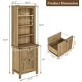 thumbnail image 3 of FIAKOA Bookshelf 4 Tier Book Shelf, 71" Tall Bookcase with Drawer Storage Large Bookshelves Farmhouse Bookcases Library Book Case for Living Room Bedroom Home Office Kitchen (Oak), 3 of 9
