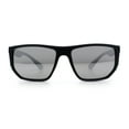 thumbnail image 4 of Polarized Mens Flat Top Sport Plastic Geometric Rectangle Sunglasses [Black - Silver Mirror], 4 of 7