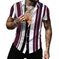 thumbnail image 1 of Chemise Décontractée à Manches Courtes Rayée de Haute Qualité pour Hommes pour l'Été, 1 of 5