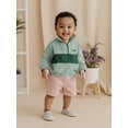 thumbnail image 3 of BemeyourBBs Toddler Boy Shirt Golf Embroidery Striped Half Zipper Long Sleeve Tops, 3 of 9