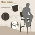 thumbnail image 4 of RELAX4LIFE Outdoor Bar Stools Set of 2 - Wicker Rattan Patio Barstools Tall Chairs w/Back, Footrest, Seat Cushions & Metal Frame, 400LBS Weight Capacity, 30’’ Counter Height Bar Stools (2, Mix Brown), 4 of 9