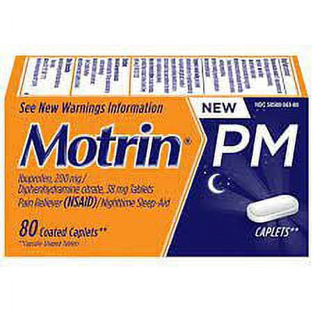 Motrin PM Coated Caplets 80 Caplets (Pack of 2)