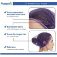 thumbnail image 4 of ProtectX 100 Pack Purple Disposable Hair Nets, Elastic Head Cover, Bouffant Caps, Sanitation Head Cover for Food Service, Spa Men & Women - 21 inch, 4 of 7