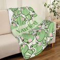 thumbnail image 3 of Personalized Frog Blanket Green Leaf Cute Frog Throw Blanket for Adults Kids, Frog Gift for Frog Lover, Soft Cozy Flannel Blankets for Bed Couch Sofa 80x60 Inches, 3 of 5
