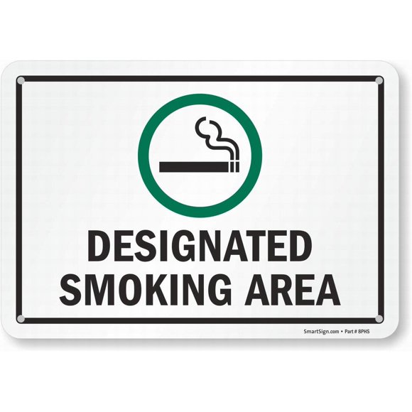 Size: 8" x 12" Designated Smoking Area Sign Tin Signs Outdoor Decors