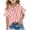 Red, variant on Charella Girls' Button down Shirts Striped Turn down Collar Short Sleeve Casual Tops Loose Comfortable Tee (14 Years, Yellow)