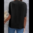 thumbnail image 4 of Blusa de para Mujer, Cuello en V, Estilo Túnica Elegante. Negro XL, 4 of 5