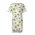 thumbnail image 3 of Gibobby Vestidos para Mujer Vestido de camiseta de manga corta con cuello redondo y estampado floral de moda de verano para mujer(Amarillo,XL), 3 of 5