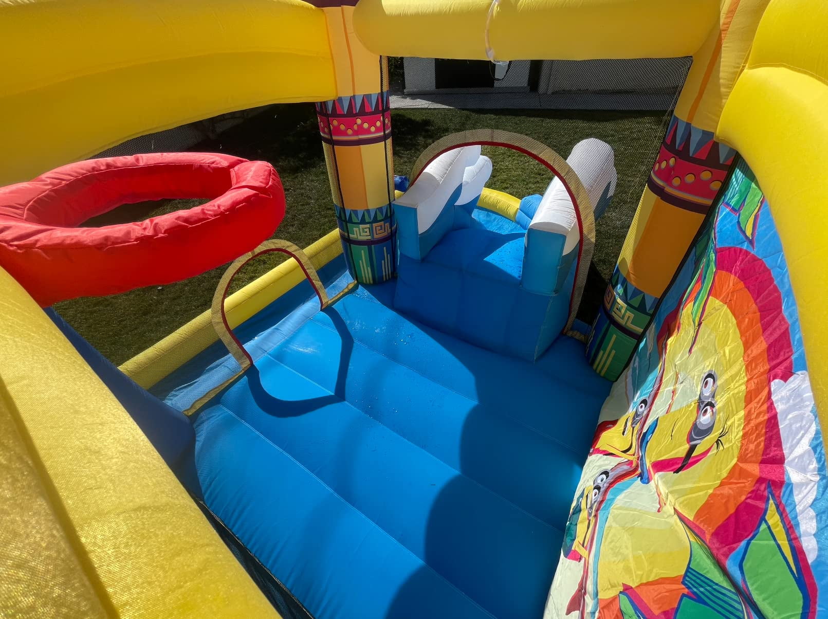 Funormous Minions Bounce House with Water Slide: Indoor and Outdoor Fun , Includes Air Blower with GFCI for Kids Ages 3-8