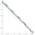 thumbnail image 5 of 925 Sterling Silver Rhodium-plated Blue Topaz Bracelet, 5 of 6