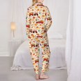 thumbnail image 3 of Pajama Sets for Women 2 Pcs, Pumpkins On Red Car And Tractor Button Down Long Sleeve Sleepwear Lounge PJ Sets, 3 of 6