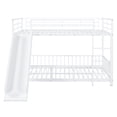 thumbnail image 4 of Harper & Bright Designs Full Over Full Metal Bunk Bed with Slide & Guardrails, Metal Bunkbeds Frame for  Bedrooms, White, 4 of 14