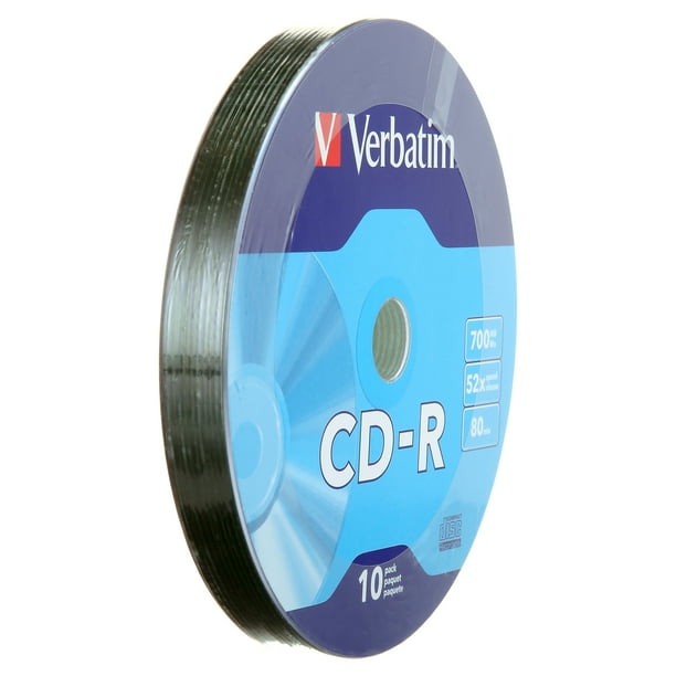 Verbatim CD-R 700MB 52X with Branded Surface - 10pk Wrap - Walmart