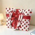 thumbnail image 3 of HUIACONG Red Bow Polka Dot Quilted Tote Bag Sturdy Shaped Washable Large Capacity Plush Shoulder Handbag for Holiday Shopping, Party Outings, Work Commute & Daily Use, 3 of 7