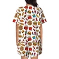 thumbnail image 3 of Bixox Women's Hot Dog Pizza Printed Pajama Set 2 Piece Lounge Set Top and Shorts Soft Pajamas, Shorts with Pockets, 3 of 7