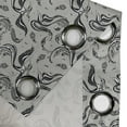 thumbnail image 4 of Ambesonne Folk Art Grommet Curtain, Bird Pattern Asian Style, 50"x60", Grey Black and White, 4 of 5
