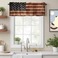 thumbnail image 3 of Independence Day Window Valance for Kitchen, Vintage American Flag Rod Pocket Short Curtain for Small Windows, Light Filtering Decorative Valance, 54 x 18 Inch, 1 Panel, 3 of 9