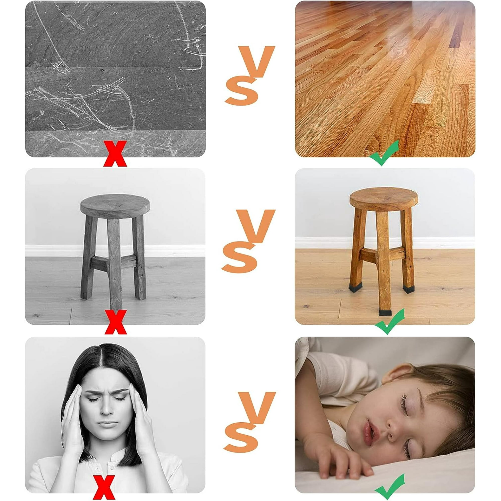 XINQIHANG 20 Pcs Rectangle Rubber Furniture Leg Caps 1 x 2 Anti Slip Chair Leg Caps Foot Covers Flexible Chair Leg Floor Protectors Furniture Feet Cover for Chair Table Bed Walmart